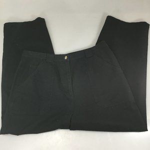 Talbots 14 Black Cotton Pants Straight Leg